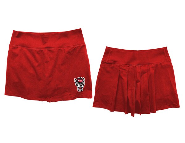 Red Junior Girls Pleat-Back Skort -